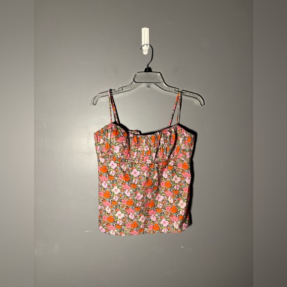 J.Crew Gathered Organic Cotton Camisole in Liberty Meadow Song fabric Size 10 - Picture 2 of 6